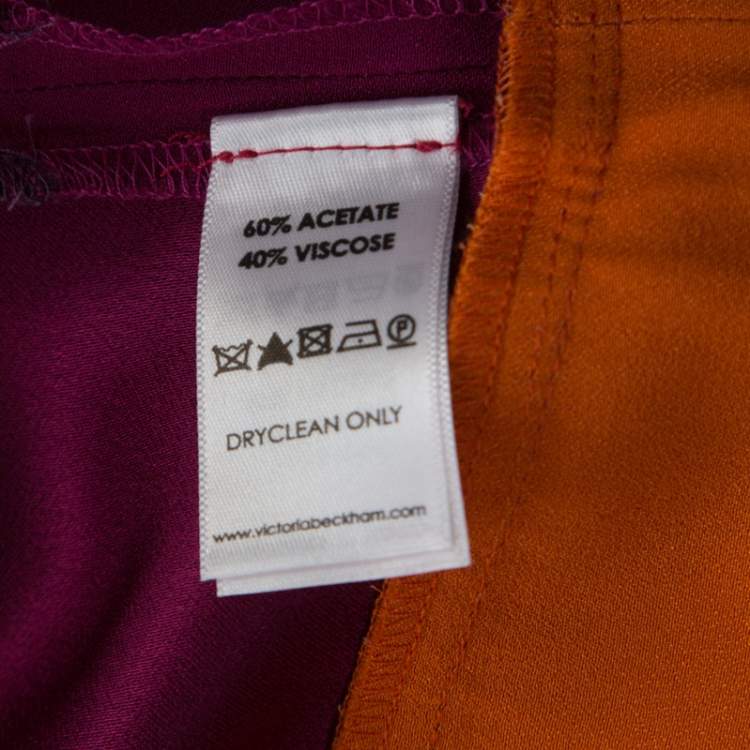 مملوكة مسبقًا Victoria Victoria Beckham Multicolor Crepe Colorblock Harlequin Dress L