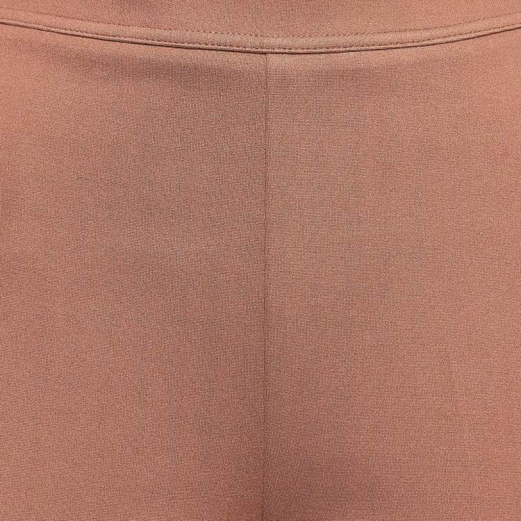 Pre Owned Victoria Victoria Beckham Brown Stretch Knit Flared Trousers M