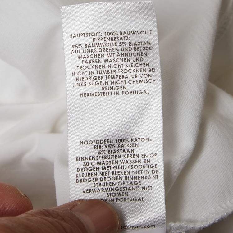 Pre Owned Victoria Victoria Beckham White Smile Textured Print Cotton T-Shirt S
