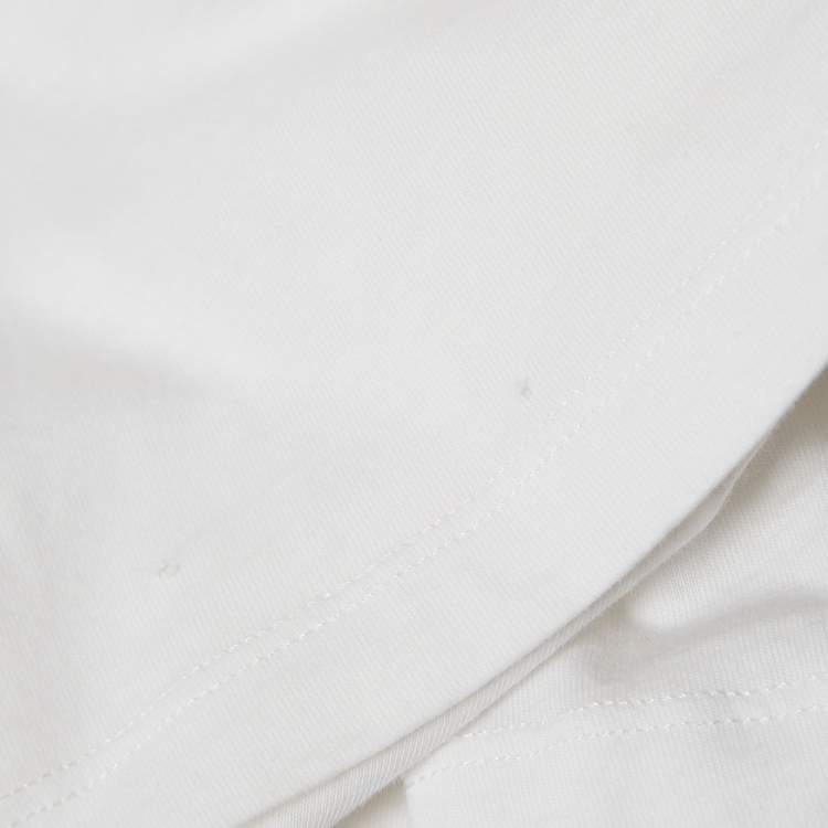 Pre Owned Victoria Victoria Beckham White Smile Textured Print Cotton T-Shirt S