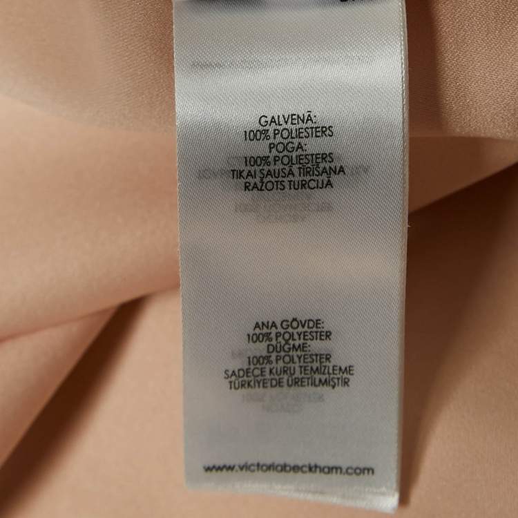 Pre Owned Victoria Victoria Beckham Orange Button Front Tie-Up Waist Short Dress M
