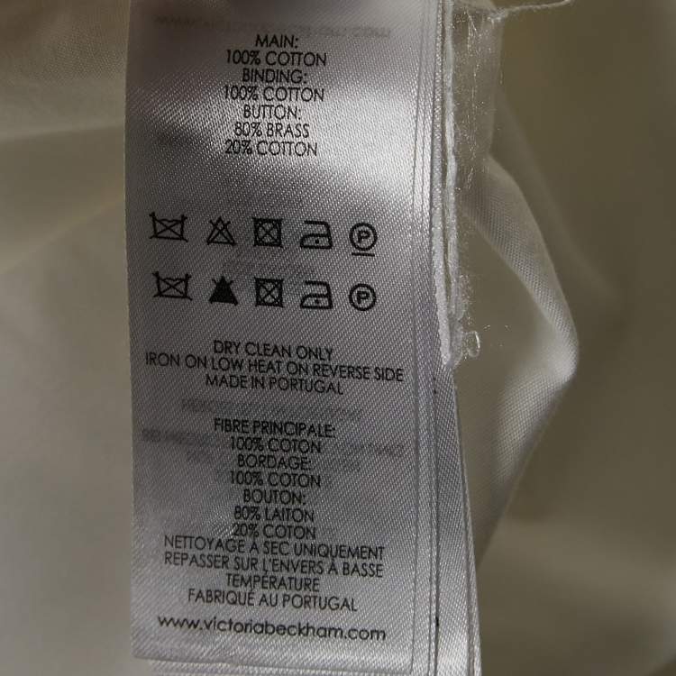 مملوكة مسبقًا Victoria Victoria Beckham White Cotton Poplin Shirt Dress M  