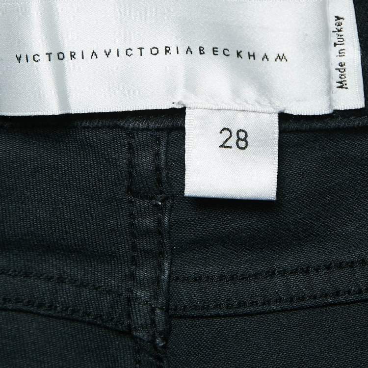 Pre Owned Victoria Victoria Beckham Black Faded Denim Skinny Jeans M Waist 28"