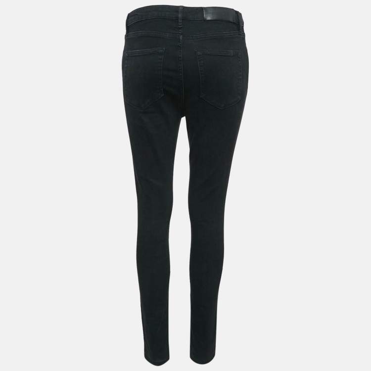 Pre Owned Victoria Victoria Beckham Black Faded Denim Skinny Jeans M Waist 28"