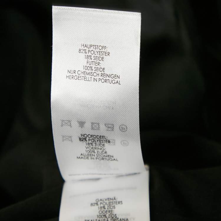 Pre Owned Victoria Victoria Beckham Black Satin Flounce Shift Dress M