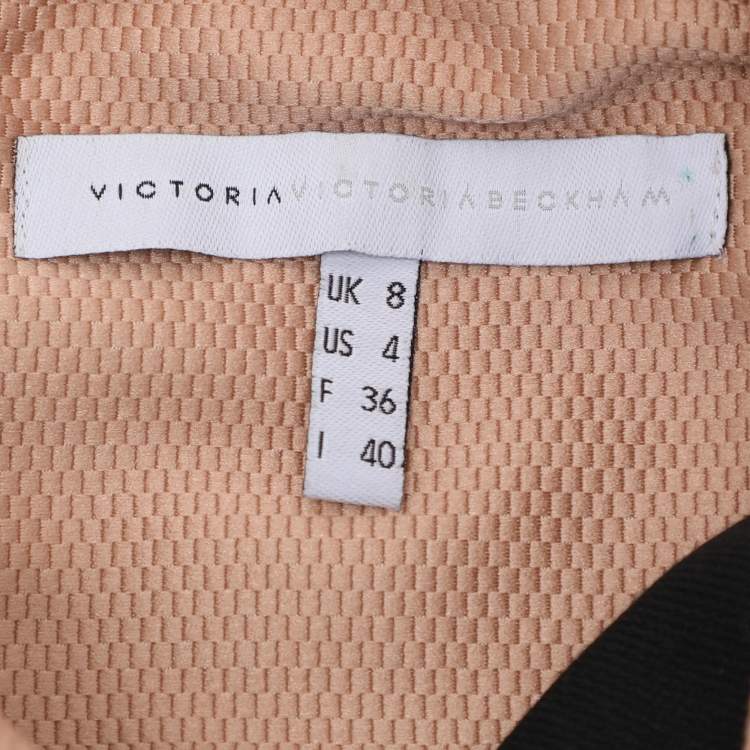 Pre Owned Victoria Victoria Beckham Navy Blue/Beige Jersey Dress S