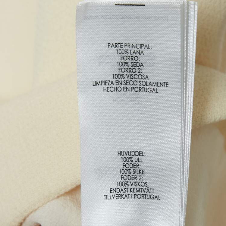 Pre Owned Victoria Victoria Beckham Cream Wool Sleeveless Belted Mini Dress S