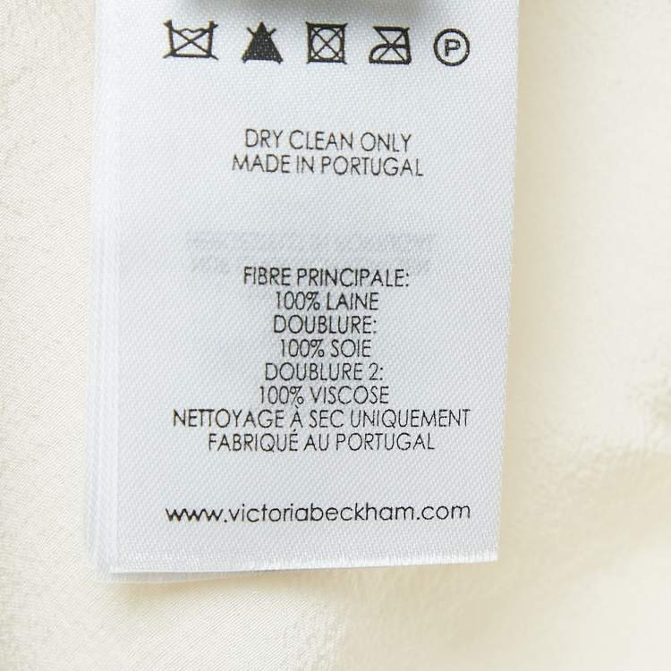 Pre Owned Victoria Victoria Beckham Cream Wool Sleeveless Belted Mini Dress S