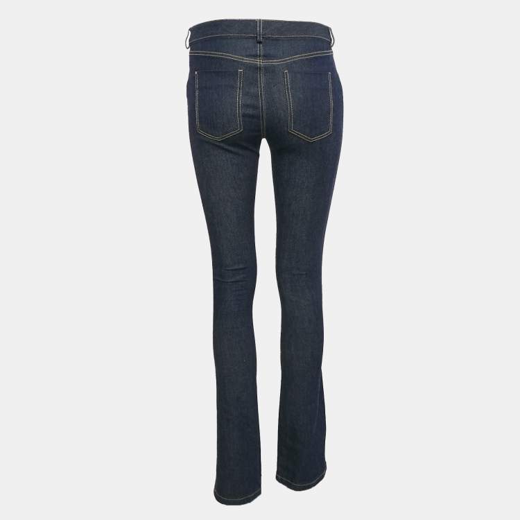 مملوكة مسبقًا Victoria Victoria Beckham Blue Denim Wide Leg Jeans S Waist 26"