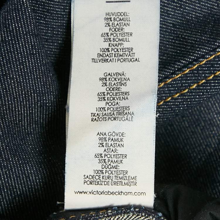 مملوكة مسبقًا Victoria Victoria Beckham Blue Denim Wide Leg Jeans S Waist 26"