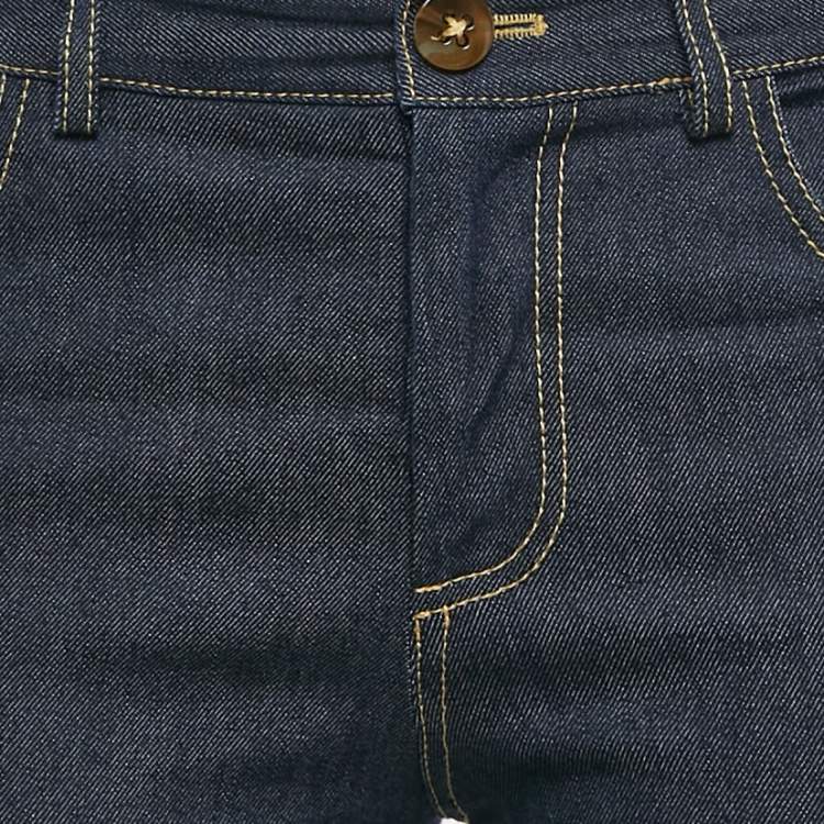 مملوكة مسبقًا Victoria Victoria Beckham Blue Denim Wide Leg Jeans S Waist 26"