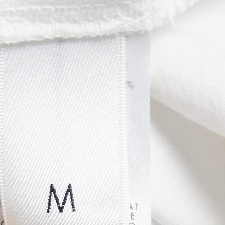 Pre Owned Victoria Victoria Beckham White Printed Cotton Crew Neck T-Shirt M