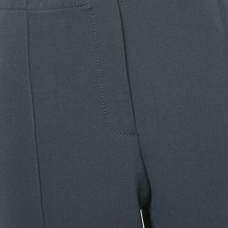 Pre Owned Victoria Victoria Beckham Navy Blue Wool Blend Flared Trousers M