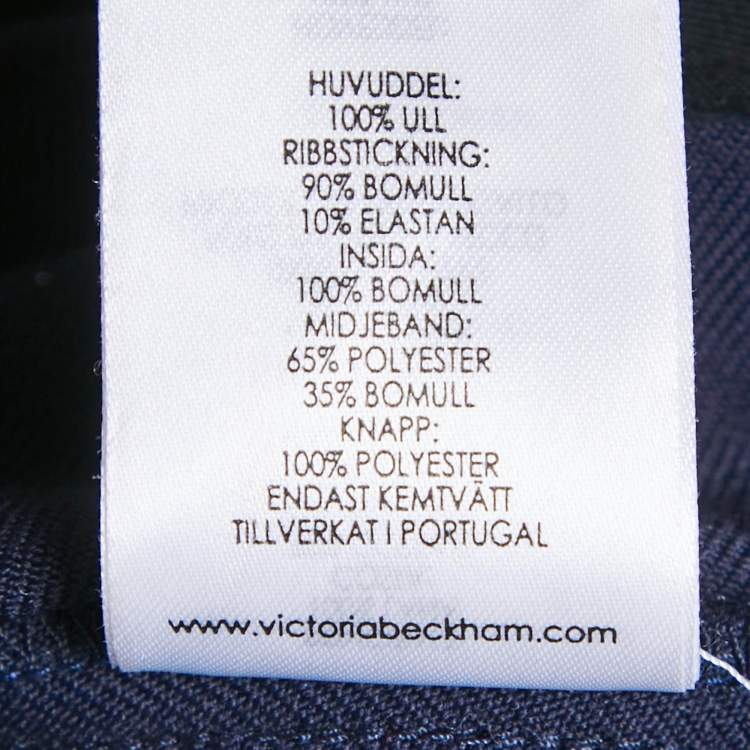 Pre Owned Victoria Victoria Beckham Navy Blue Wool Side Stripe Detail Trousers S
