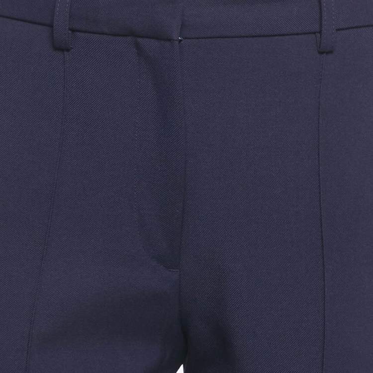 Pre Owned Victoria Victoria Beckham Navy Blue Wool Side Stripe Detail Trousers S