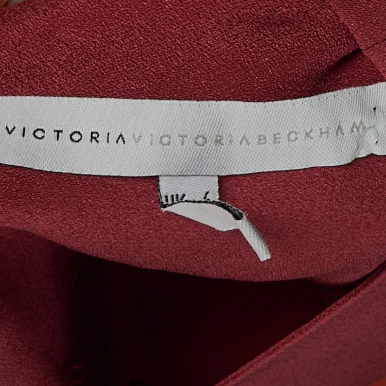 Pre Owned Victoria Victoria Beckham Orange Colorblock Crepe Shift Dress S