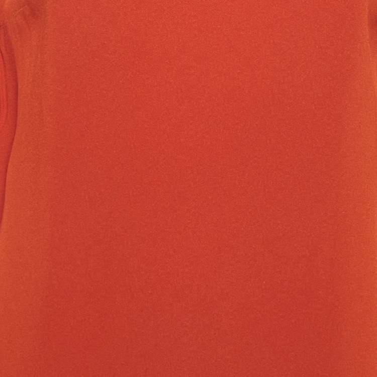 Pre Owned Victoria Victoria Beckham Orange Colorblock Crepe Shift Dress S