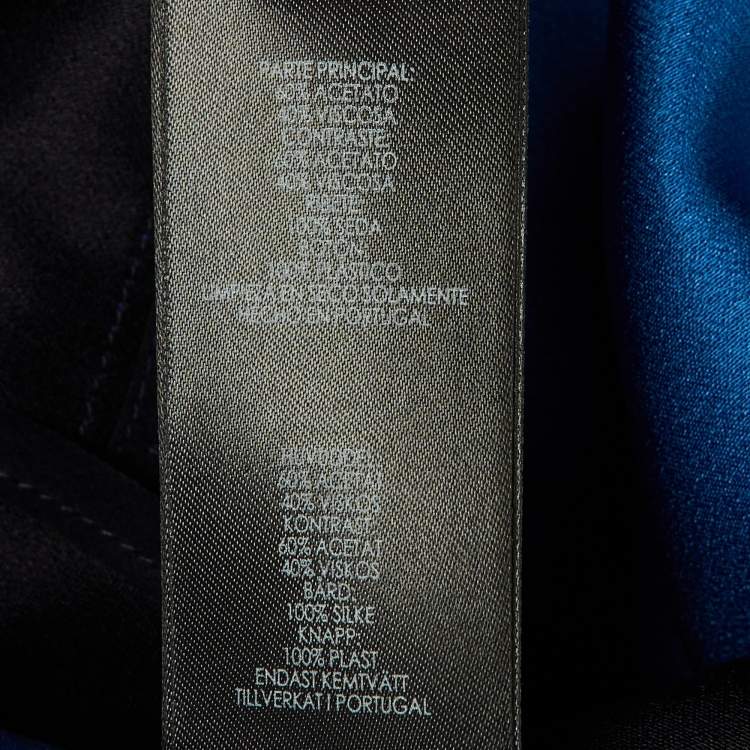 Pre Owned Victoria Victoria Beckham Black /Blue Crepe Mini Dress M