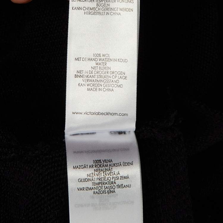 Pre Owned Victoria Victoria Beckham Navy Blue Wool Turtle Neck Side Tie Sweater Vest M