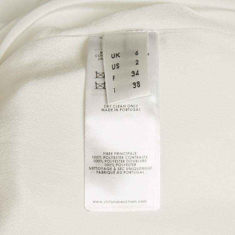 Pre Owned Victoria Victoria Beckham White Crepe Plisse Mini Dress S