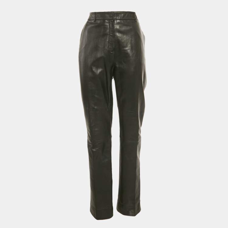 Pre Owned Victoria Victoria Beckham Black Leather Pants L