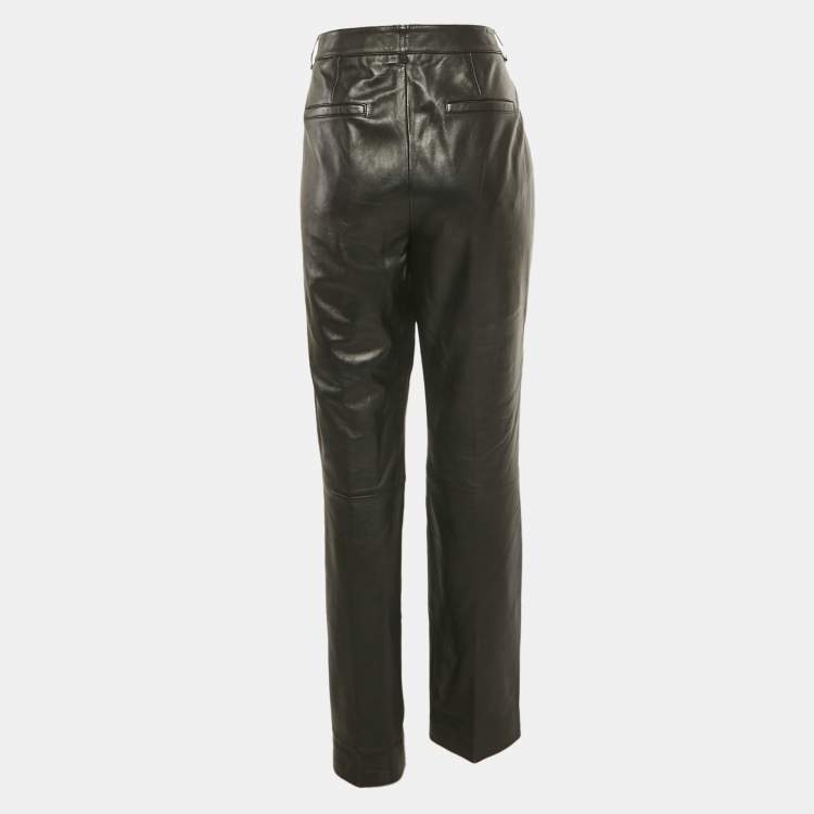 Pre Owned Victoria Victoria Beckham Black Leather Pants L