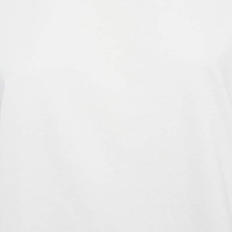 Pre Owned Victoria Victoria Beckham White Jersey Chain Detail T-Shirt XS