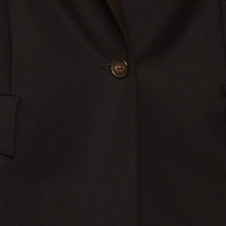 Pre Owned جاكيت فيكتوريا فيكتوريا بيكهام صوف أسود مُفَصَّل مقاس متوسط