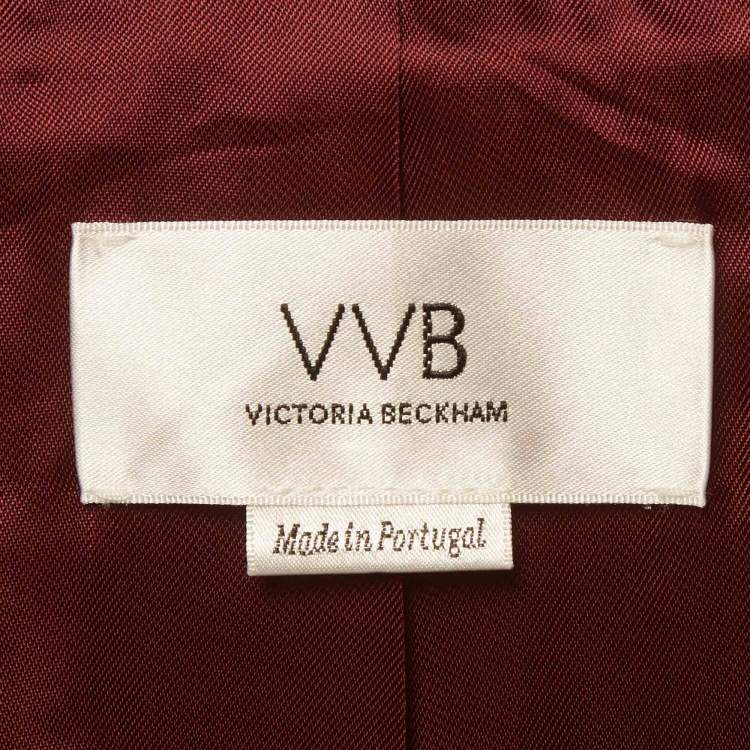 Pre Owned جاكيت فيكتوريا فيكتوريا بيكهام صوف أسود مُفَصَّل مقاس متوسط