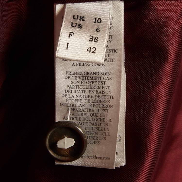 Pre Owned جاكيت فيكتوريا فيكتوريا بيكهام صوف أسود مُفَصَّل مقاس متوسط