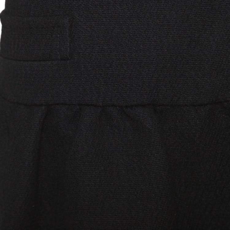 مملوكة مسبقًا Victoria Victoria Beckham Black Textured Wool Drop Waist Dress M
