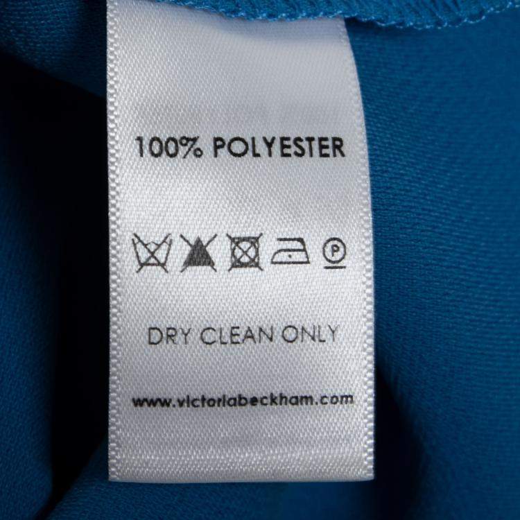 Pre Owned Victoria Victoria Beckham Blue Contrast Scalloped Yoke Flounce Dress M