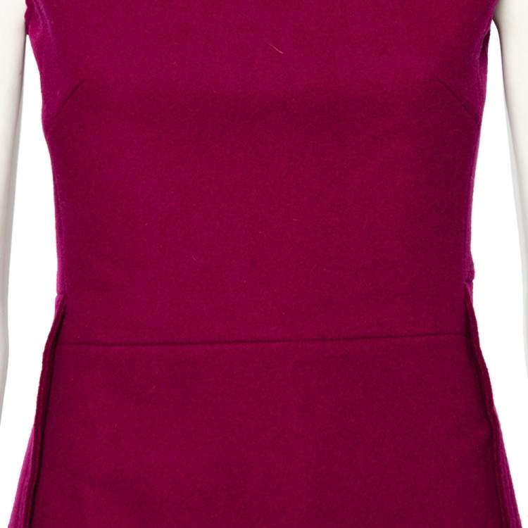 Pre Owned Victoria Victoria Beckham Purple Wool Short Sheath Dress S 