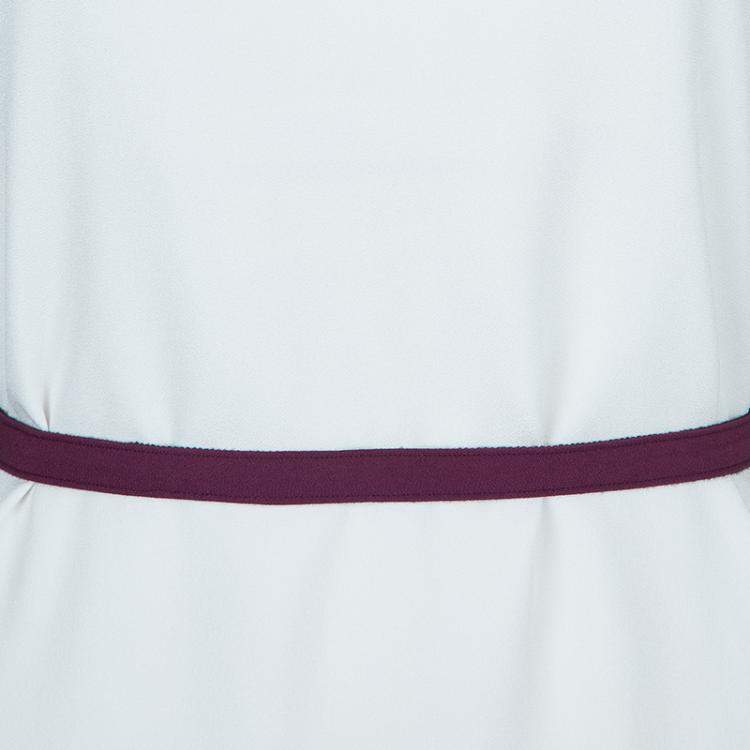 Pre Owned Victoria Victoria Beckham Purple and White Belted Shift Dress S