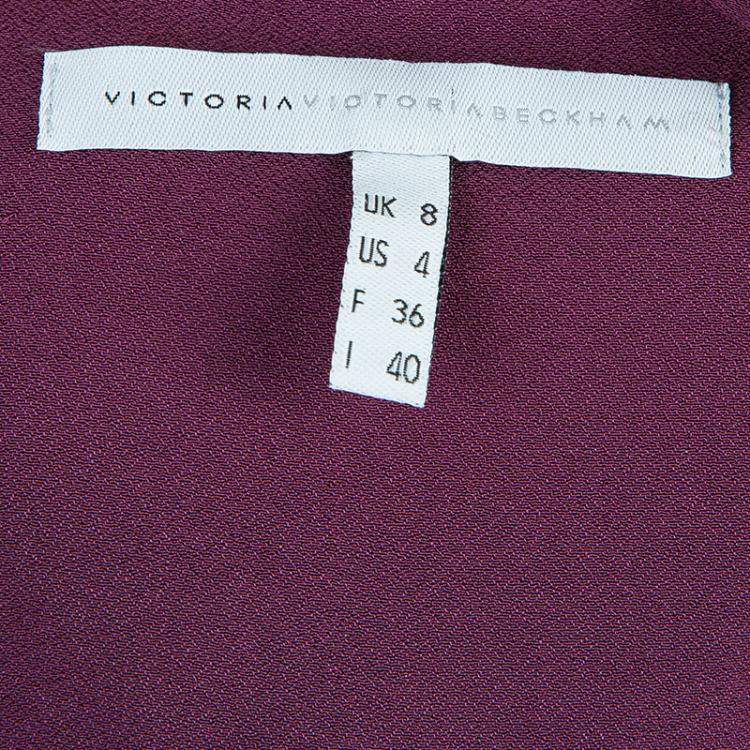 Pre Owned Victoria Victoria Beckham Purple and White Belted Shift Dress S