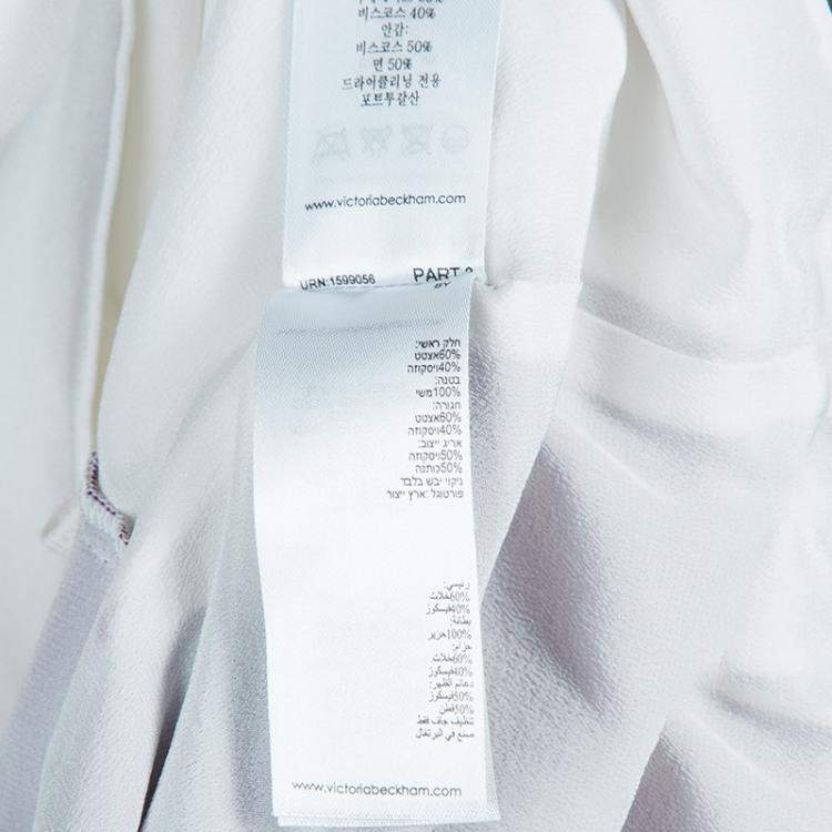 Pre Owned Victoria Victoria Beckham Purple and White Belted Shift Dress S