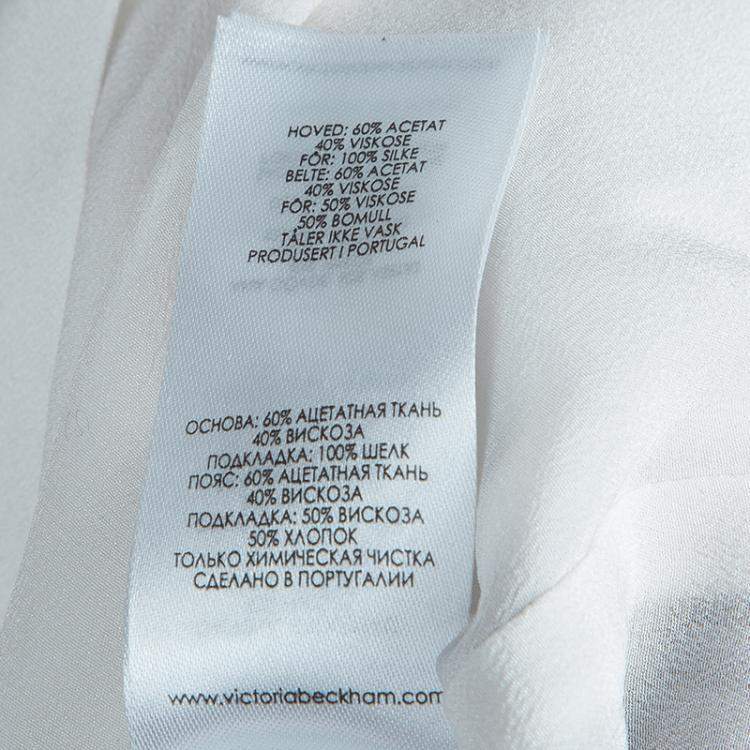 Pre Owned Victoria Victoria Beckham Purple and White Belted Shift Dress S