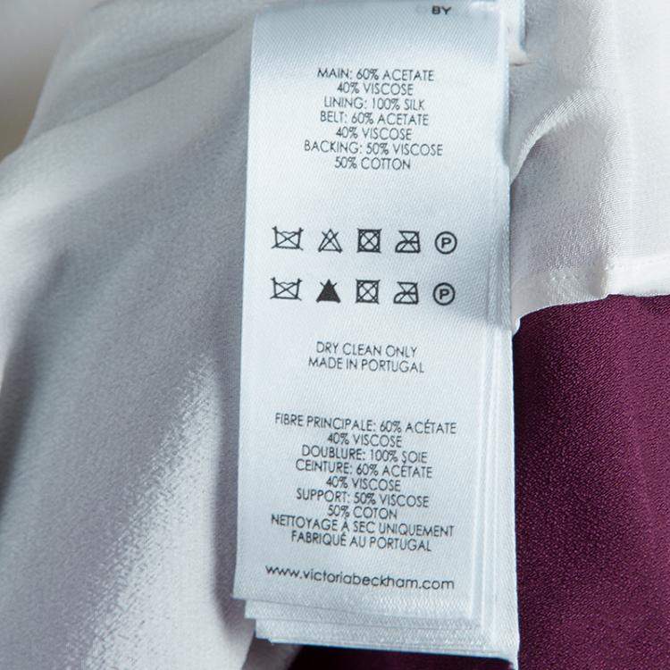 Pre Owned Victoria Victoria Beckham Purple and White Belted Shift Dress S