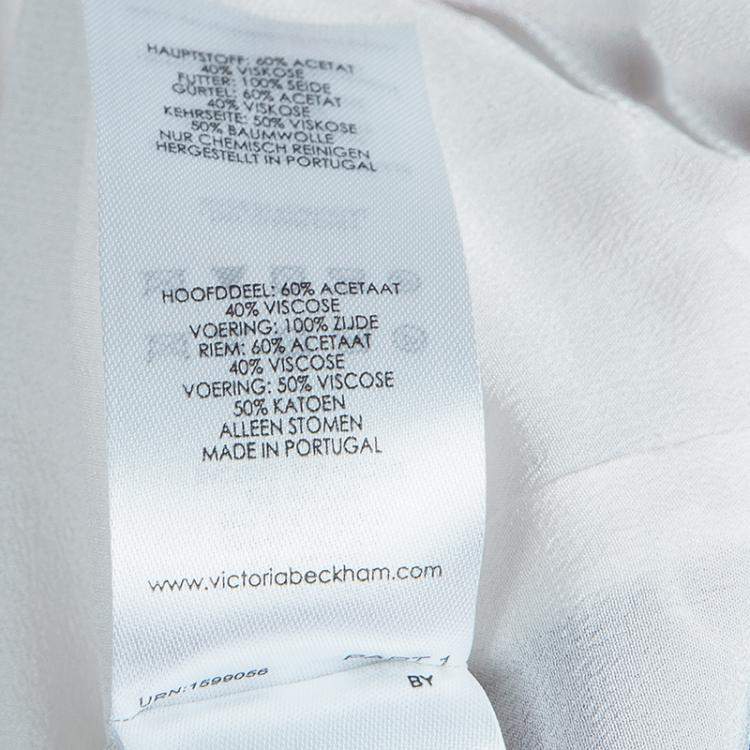 Pre Owned Victoria Victoria Beckham Purple and White Belted Shift Dress S