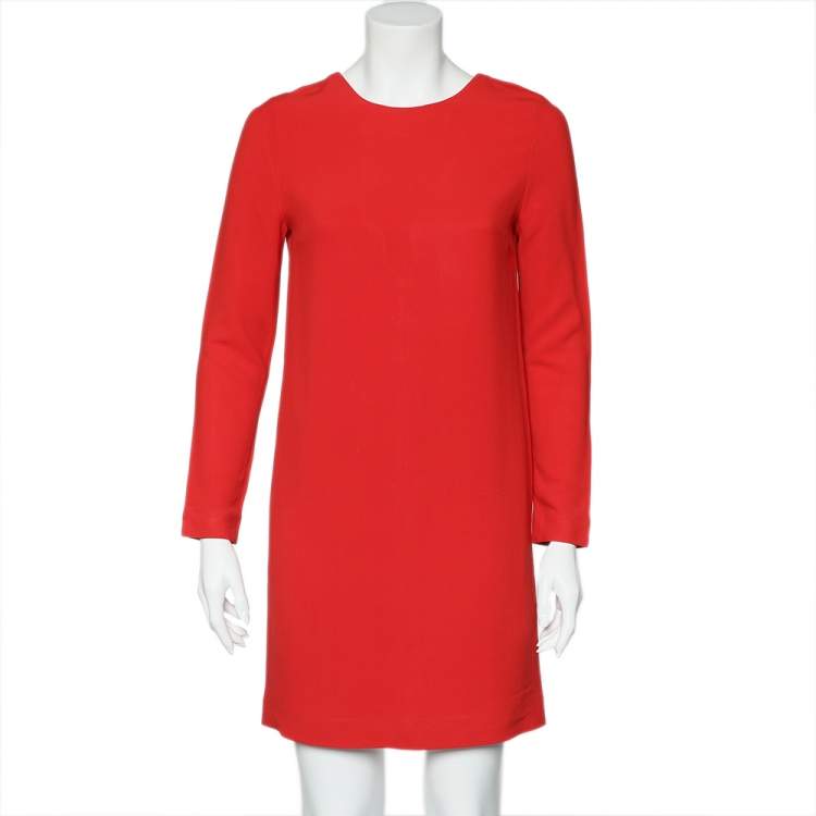 Pre Owned Victoria Victoria Beckham Red Crepe Plunging Back Mini Dress M