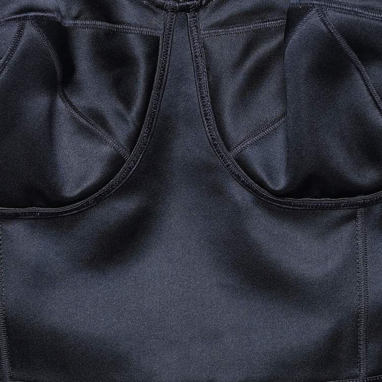 Pre Owned Victoria Victoria Beckham Midnight Blue Satin Bustier Dress S
