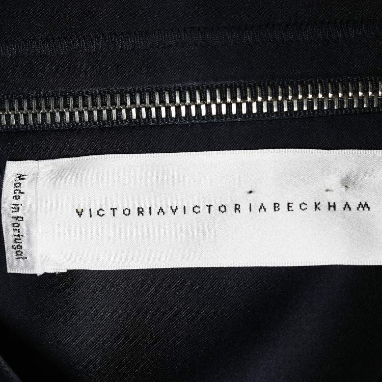 Pre Owned Victoria Victoria Beckham Midnight Blue Satin Bustier Dress S