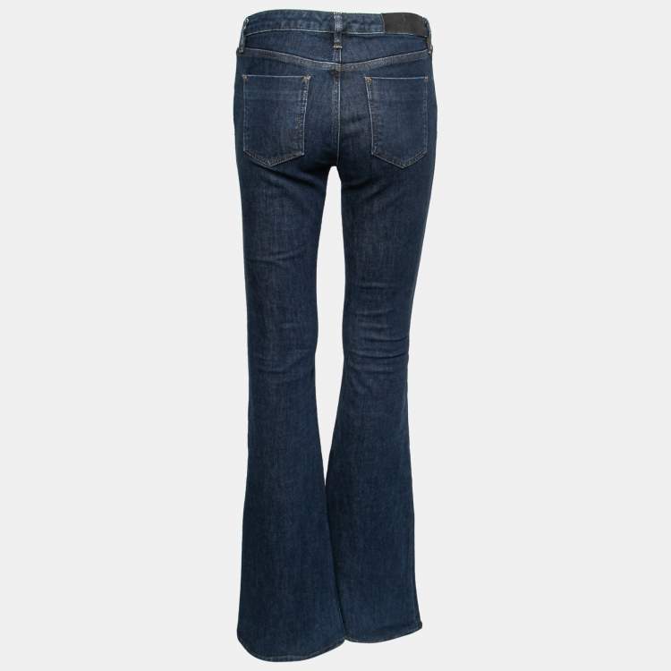 Pre Owned Victoria Victoria Beckham Blue Denim Stretch Flared Jeans S Waist 29" 