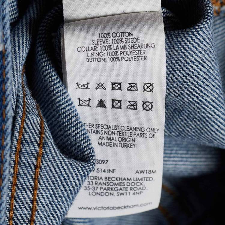 Pre Owned Victoria Victoria Beckham Indigo Denim Button Front Jacket S