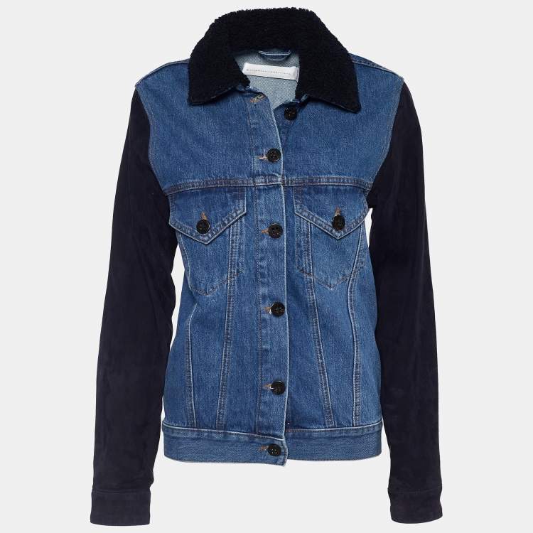 Pre Owned Victoria Victoria Beckham Indigo Denim Button Front Jacket S