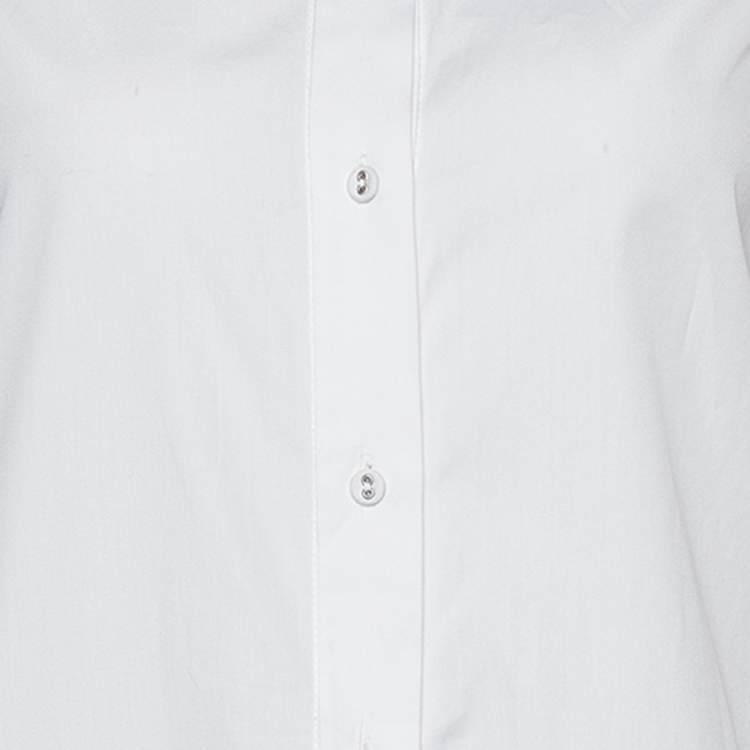 Pre Owned Victoria Victoria Beckham White Cotton Asymmetrical Hem Shirt S