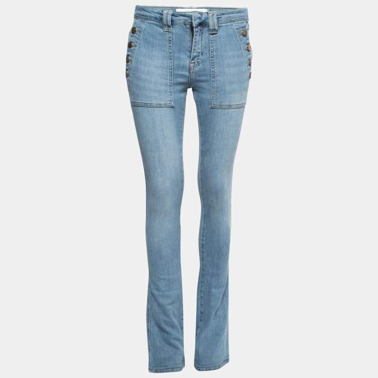 Pre Owned Victoria Victoria Beckham Light Blue Denim Boot-Cut Jeans S Waist 25"