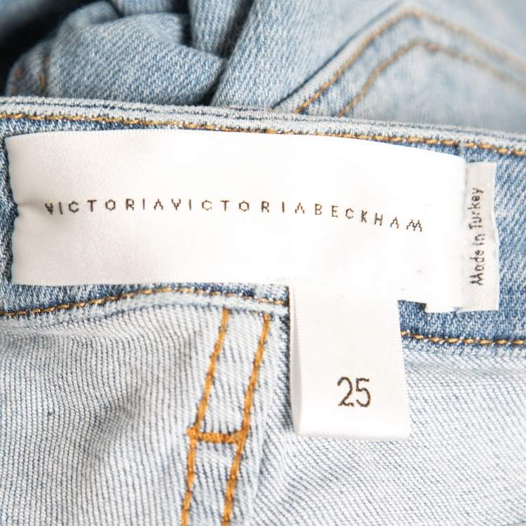 Pre Owned Victoria Victoria Beckham Light Blue Denim Boot-Cut Jeans S Waist 25"