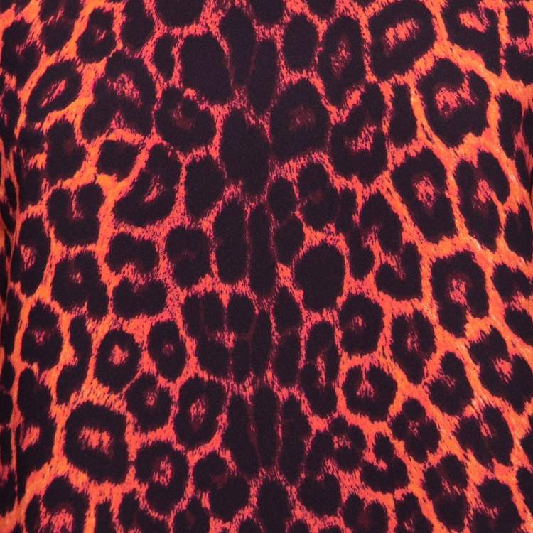 Pre Owned Victoria Victoria Beckham Multicolor Leopard Printed Crepe Midi Dress M