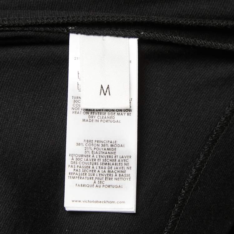 Pre Owned Victoria Victoria Beckham Black Jersey Wrap T-Shirt Dress M